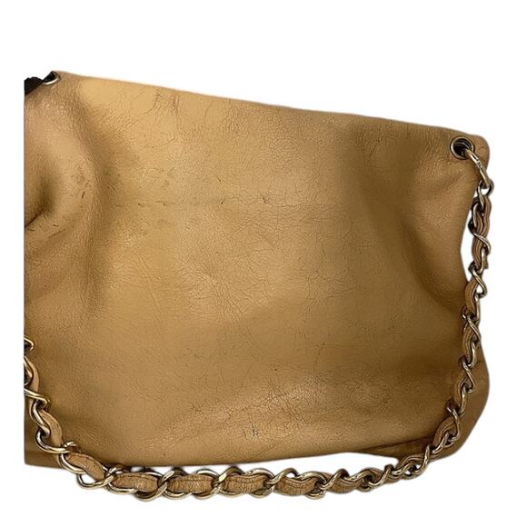 Chanel Vintage Cue Ball Tan Lambskin Foldover Bag - Picture 8 of 12